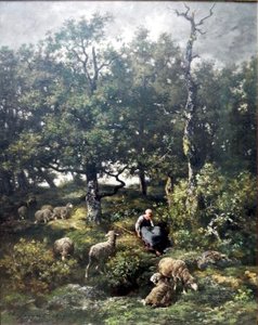 Shepherdess with Herd